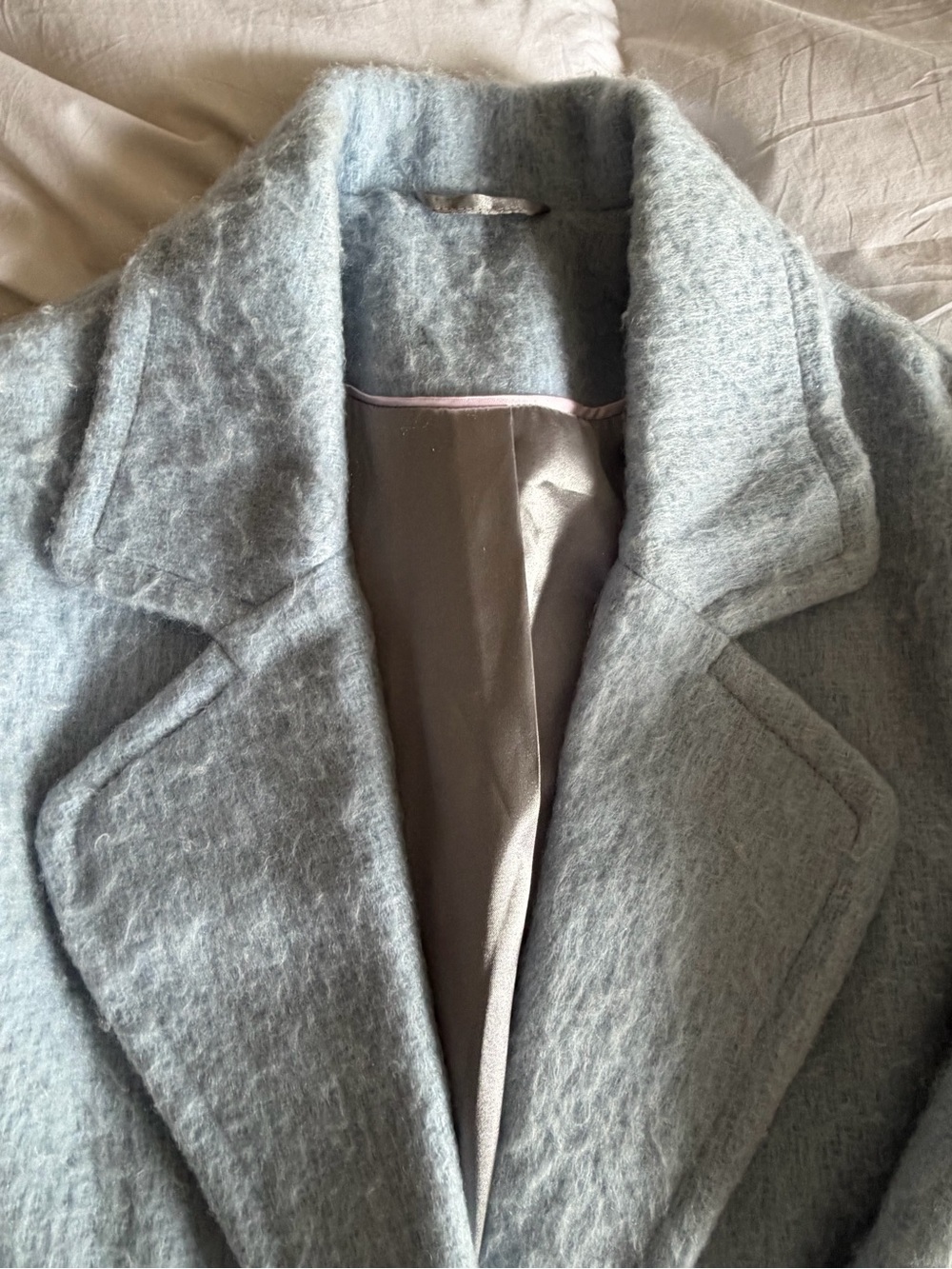 Vintage Light Blue Wool Pea Coat